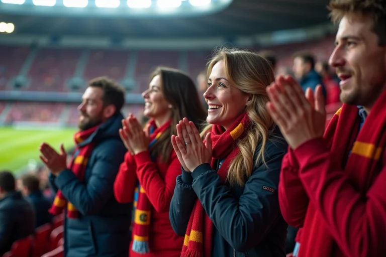 Fans de football enthousiastes au stade San Siro lors d'une soirée de Ligue des Champions